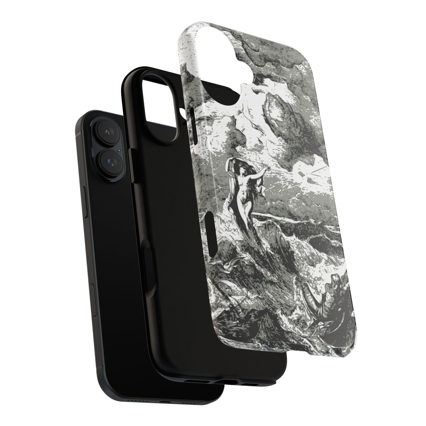 Vintage Ocean Art Phone Case — Mythic Sea Illustration Tough Case