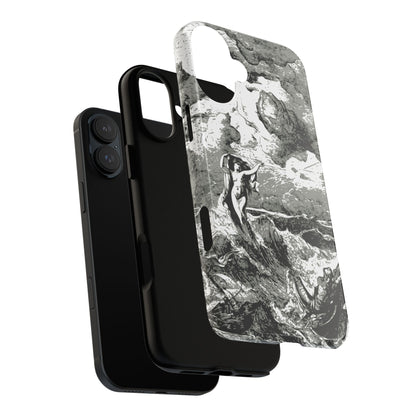 Vintage Ocean Art Phone Case — Mythic Sea Illustration Tough Case