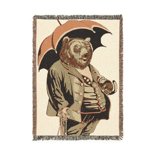 Vintage Bat Moon Woven Blanket