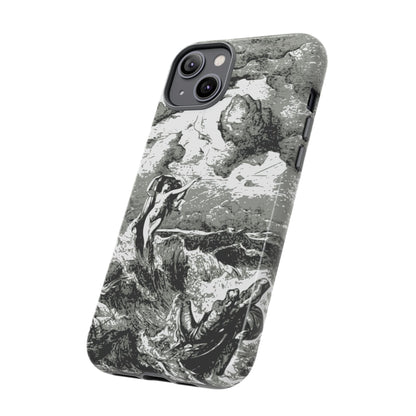 Vintage Ocean Art Phone Case — Mythic Sea Illustration Tough Case