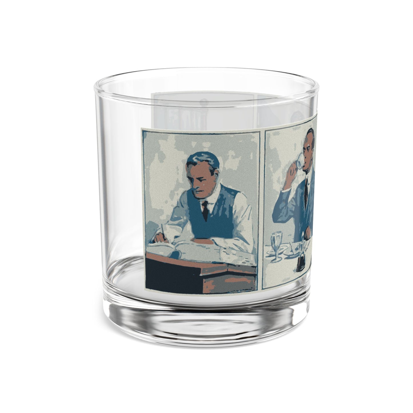 Vintage Gentleman Illustration Rocks Glass — 10 oz Whiskey Tumbler