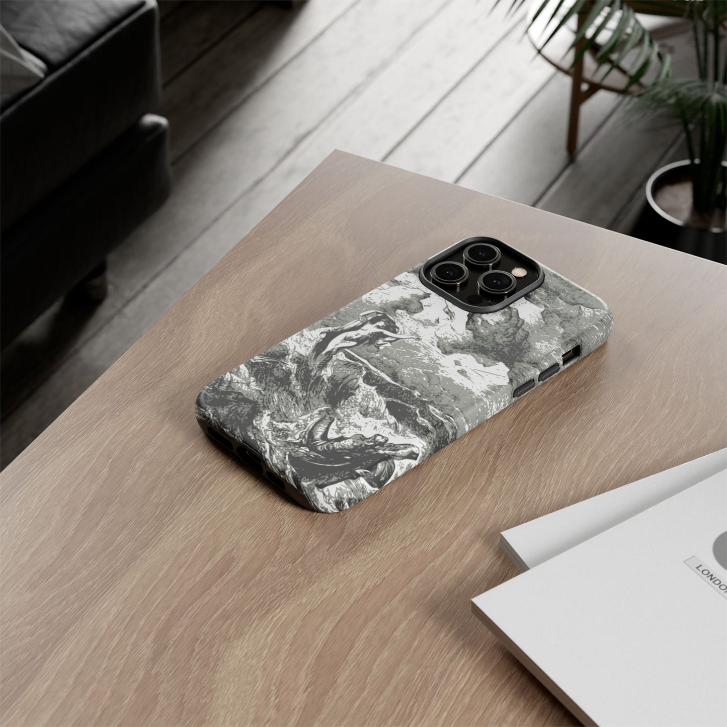 Vintage Ocean Art Phone Case — Mythic Sea Illustration Tough Case