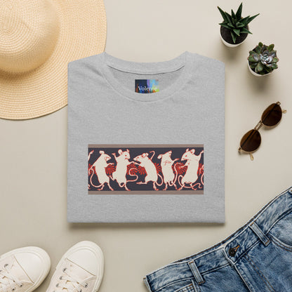 Dancing Rats Graphic T-Shirt — Vintage Folk Art Rodent Design