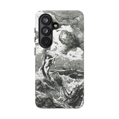 Vintage Ocean Art Phone Case — Mythic Sea Illustration Tough Case