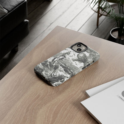 Vintage Ocean Art Phone Case — Mythic Sea Illustration Tough Case
