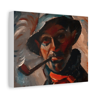 Smoky Vintage Portrait Canvas – Stretched Matte Wall Art