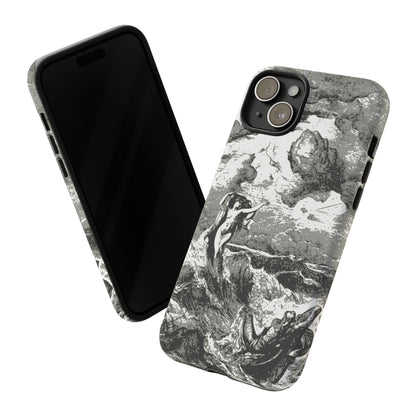 Vintage Ocean Art Phone Case — Mythic Sea Illustration Tough Case