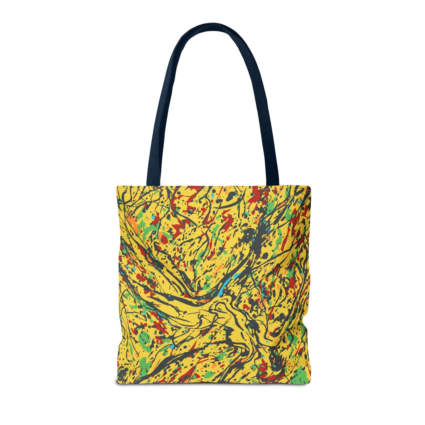 Abstract Yellow Splash Tote Bag — Vibrant Paint-Splatter AOP Tote