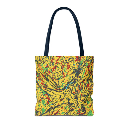 Abstract Yellow Splash Tote Bag — Vibrant Paint-Splatter AOP Tote