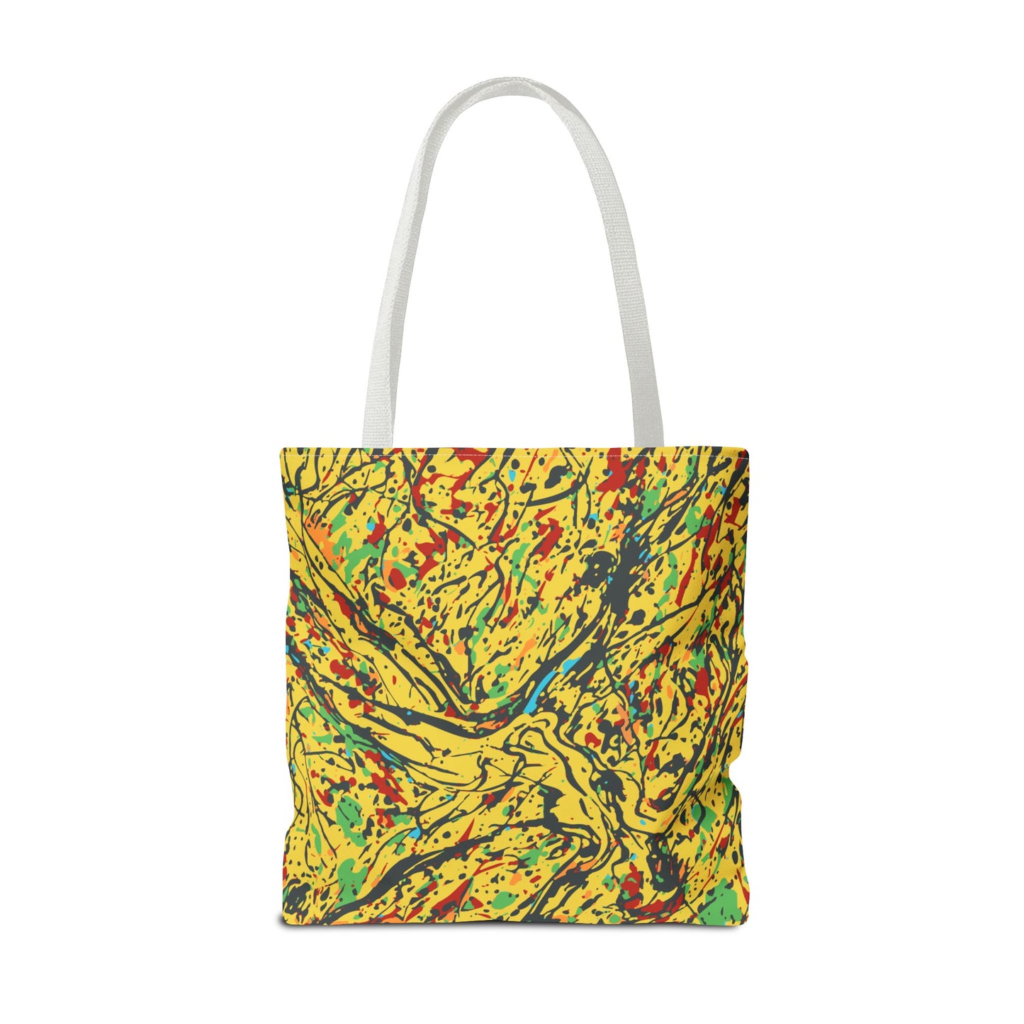 Abstract Yellow Splash Tote Bag — Vibrant Paint-Splatter AOP Tote