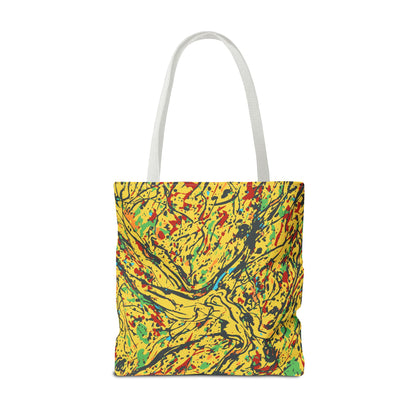 Abstract Yellow Splash Tote Bag — Vibrant Paint-Splatter AOP Tote