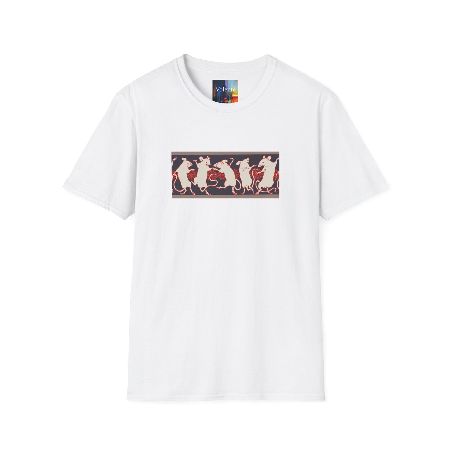 Dancing Rats Graphic T-Shirt — Vintage Folk Art Rodent Design