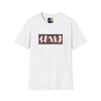 Dancing Rats Graphic T-Shirt — Vintage Folk Art Rodent Design