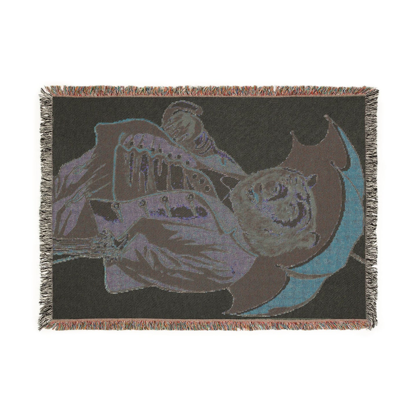 Vintage Bat Moon Woven Blanket