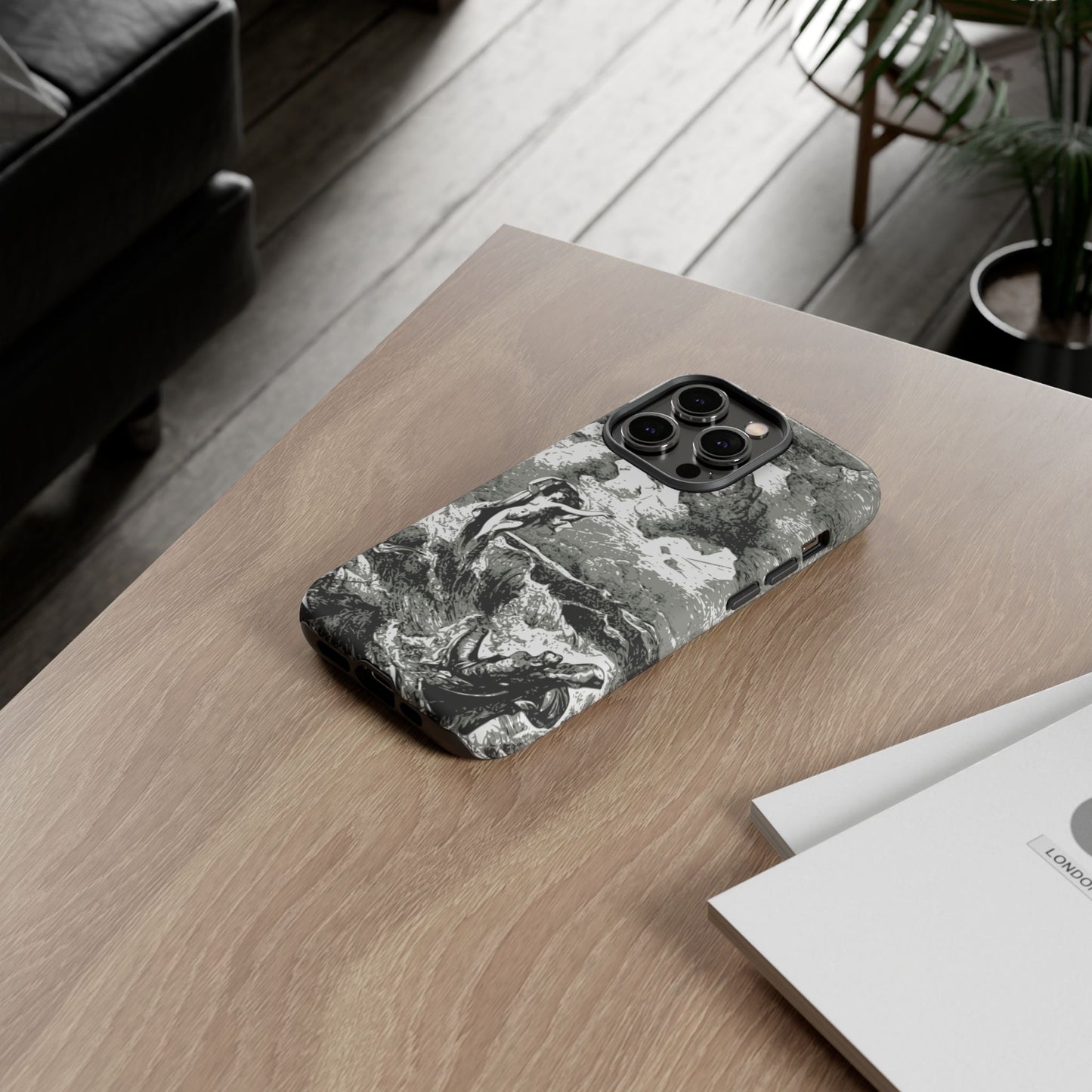 Vintage Ocean Art Phone Case — Mythic Sea Illustration Tough Case