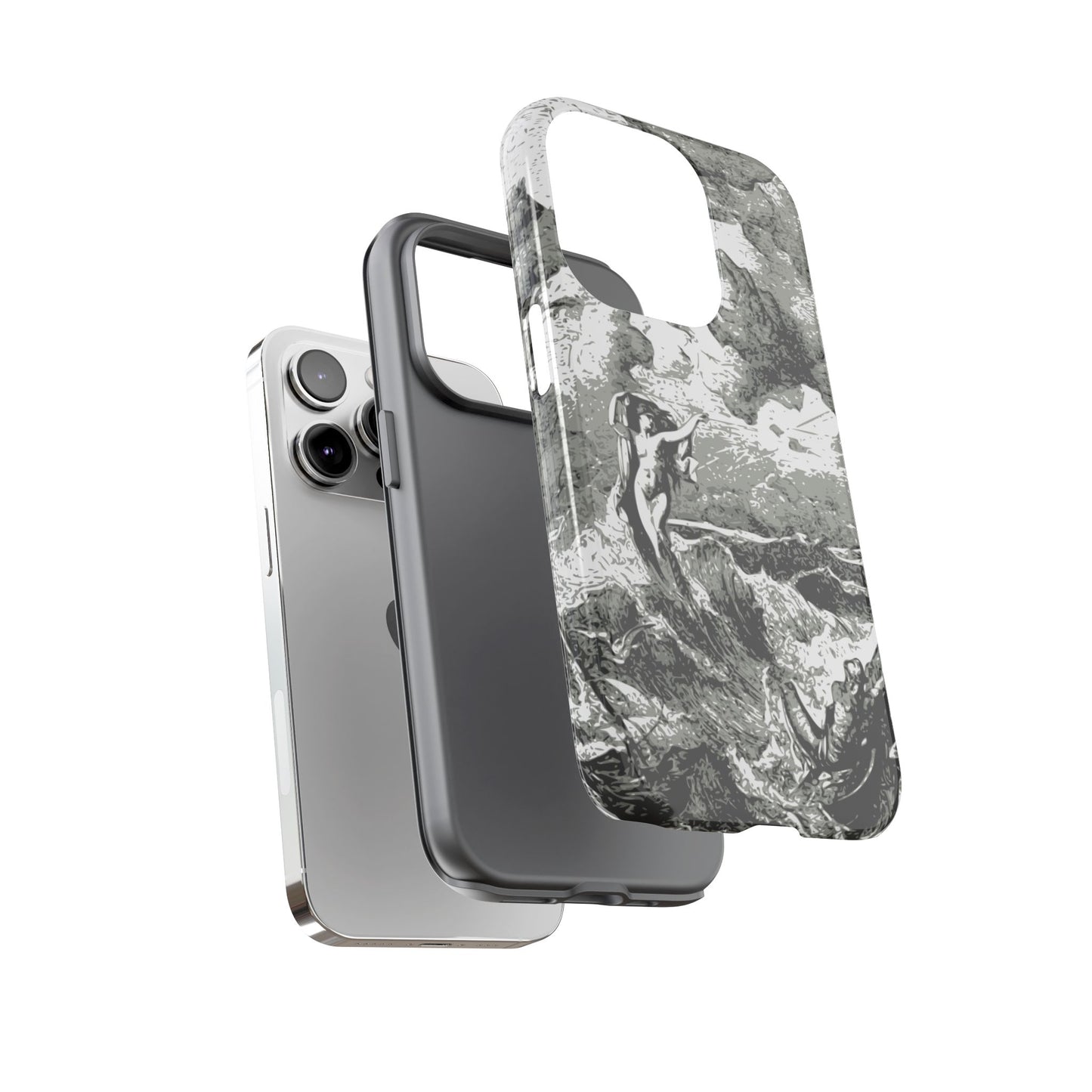 Vintage Ocean Art Phone Case — Mythic Sea Illustration Tough Case