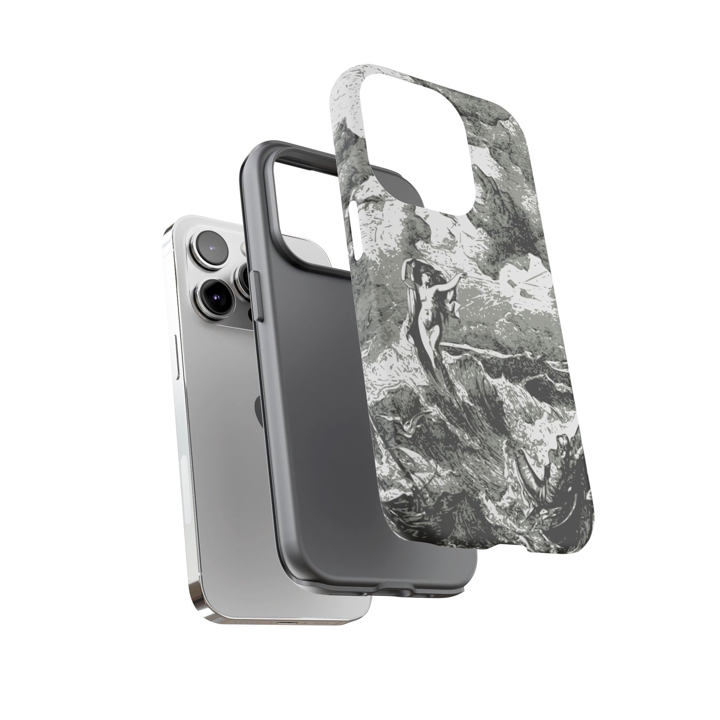 Vintage Ocean Art Phone Case — Mythic Sea Illustration Tough Case