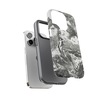 Vintage Ocean Art Phone Case — Mythic Sea Illustration Tough Case