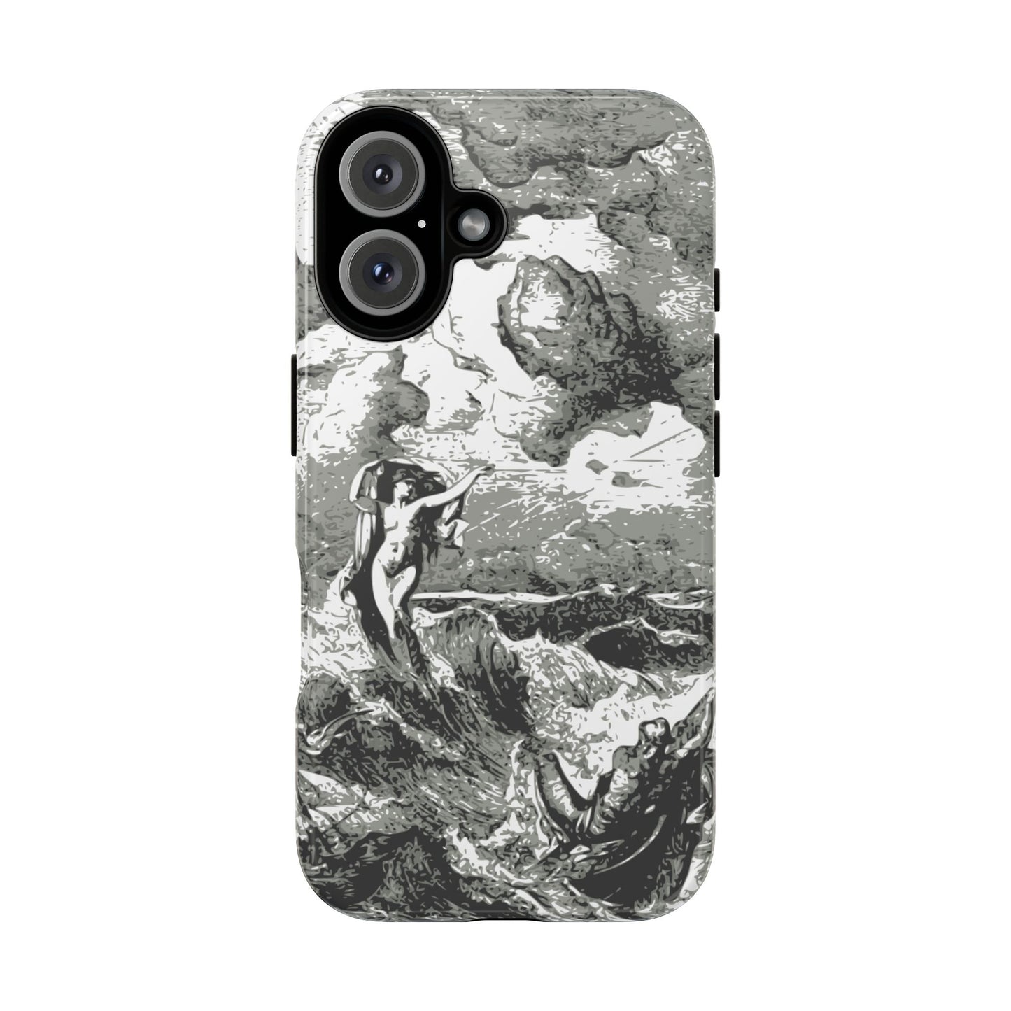 Vintage Ocean Art Phone Case — Mythic Sea Illustration Tough Case