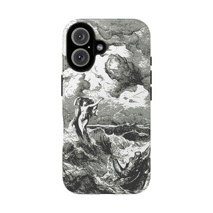 Vintage Ocean Art Phone Case — Mythic Sea Illustration Tough Case