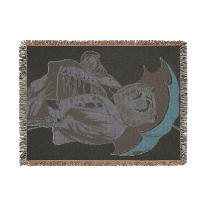 Vintage Bat Moon Woven Blanket