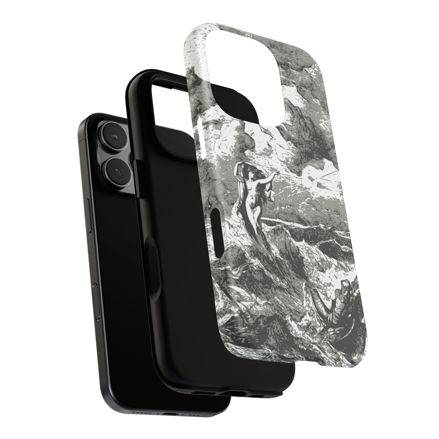 Vintage Ocean Art Phone Case — Mythic Sea Illustration Tough Case